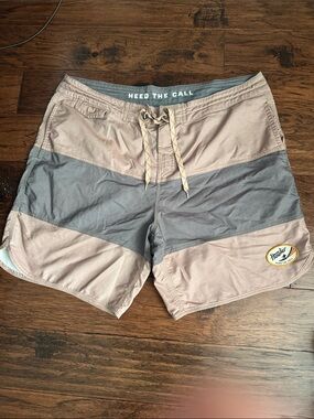 Howler Brothers Tan and Gray Colorblock Men’s Board Shorts